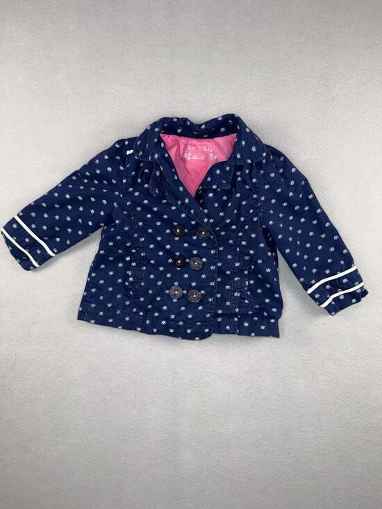 Cherokee Other - Cherokee Jacket 12M Navy White Floral Print Double Breasted